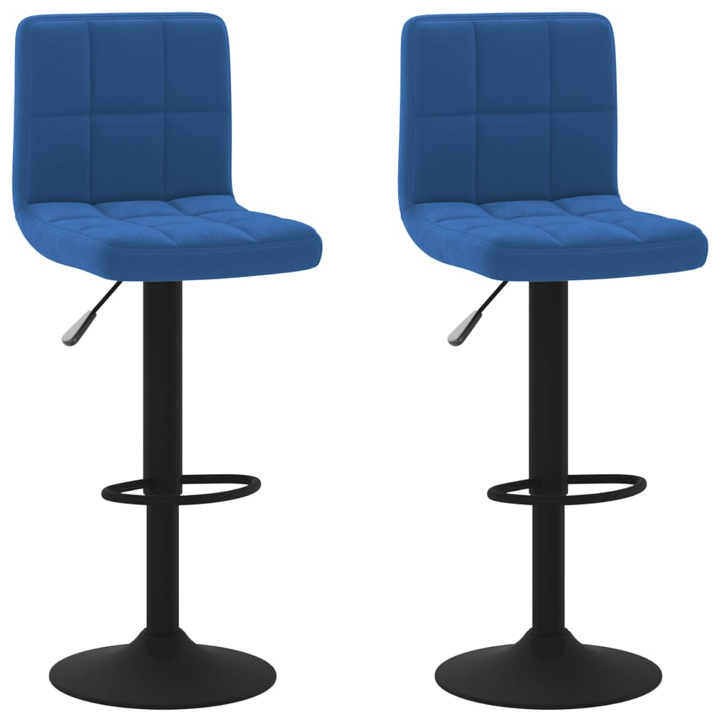 Tabourets de bar lot de 2 bleu velours - XIOS