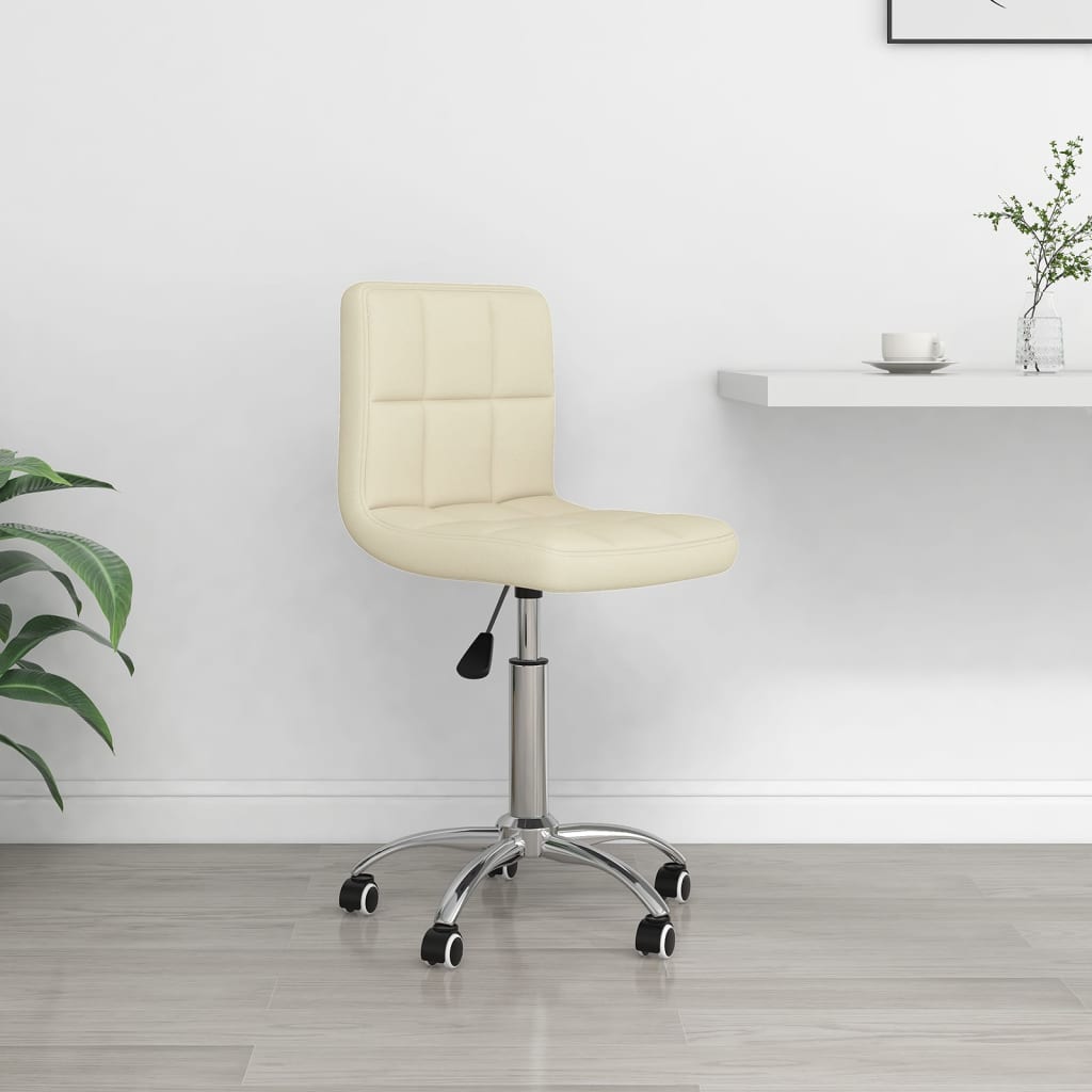 Chaise pivotante de bureau Crème Tissu Chaises de bureau vidaXL