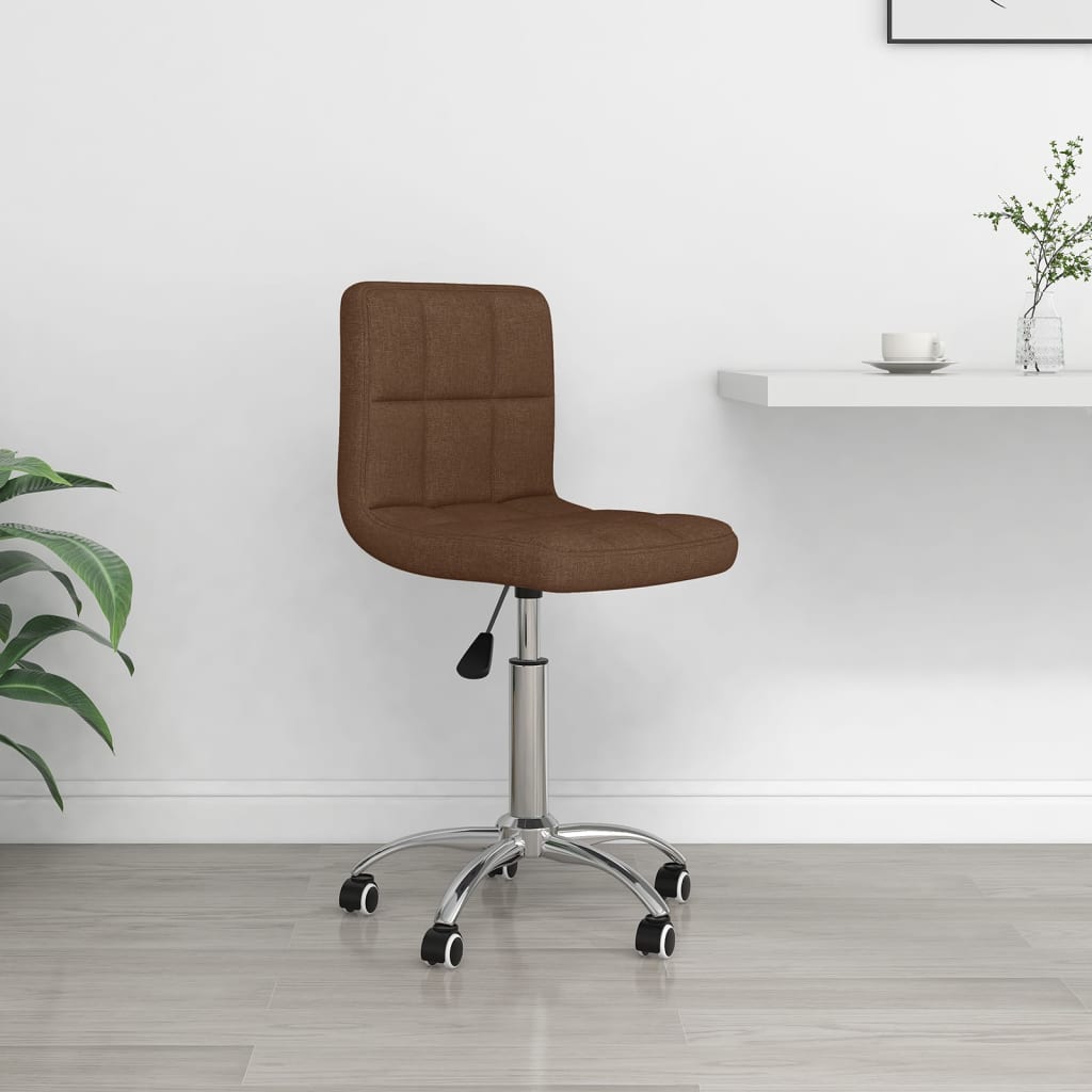 Chaise pivotante de bureau Marron Tissu Chaises de bureau vidaXL