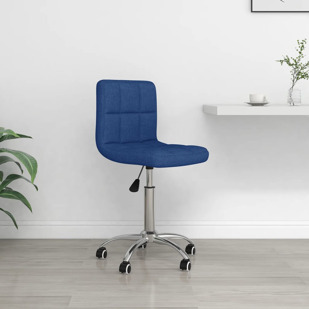 Chaise pivotante de bureau Bleu Tissu
