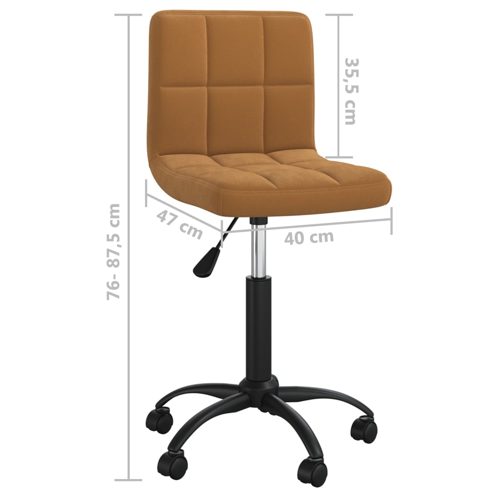 Chaise pivotante de bureau Marron Velours - XIOS