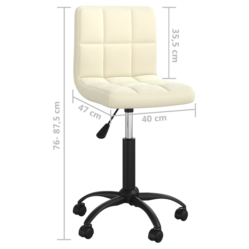 Chaise pivotante de bureau Crème Velours - XIOS