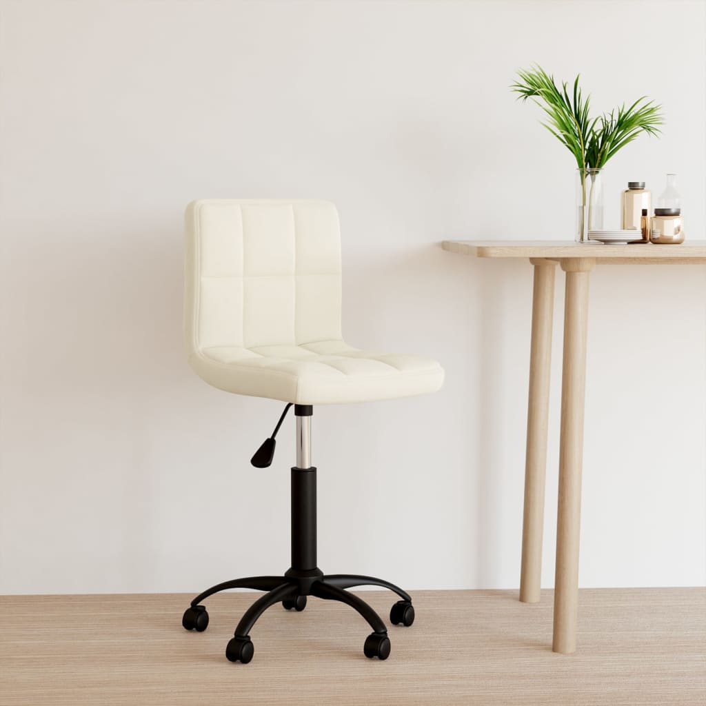 Chaise pivotante de bureau Crème Velours - XIOS