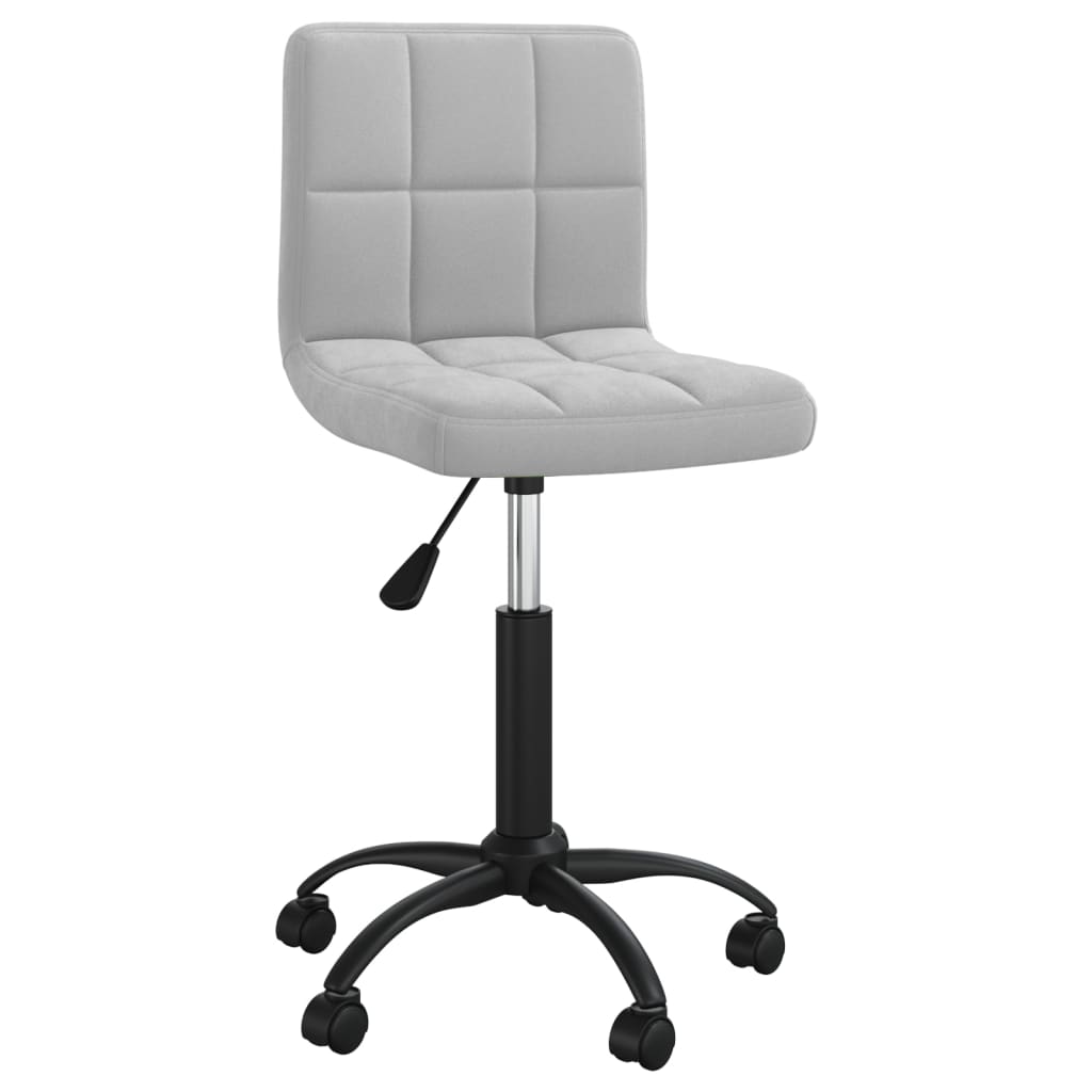 Chaise pivotante de bureau Gris clair Velours Chaises de bureau vidaXL