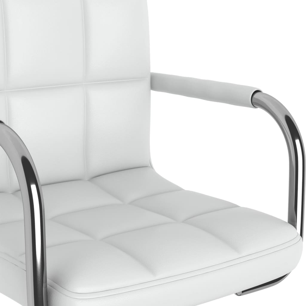 Chaises pivotantes à manger lot de 2 blanc similicuir - XIOS