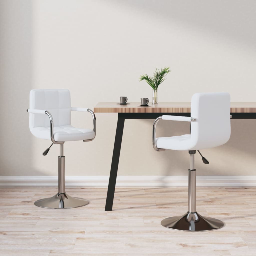 Chaises pivotantes à manger lot de 2 blanc similicuir - XIOS