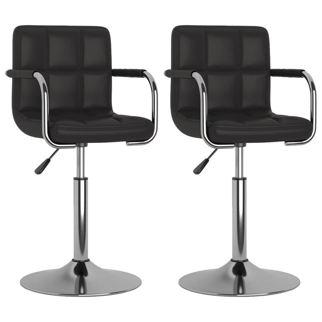 Chaises à manger pivotantes lot de 2 noir similicuir - XIOS