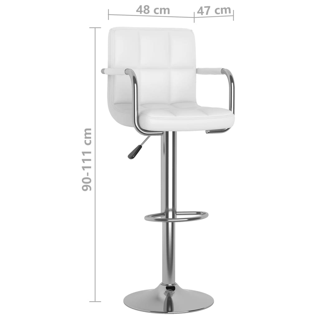 Tabourets de bar lot de 2 blanc similicuir - XIOS