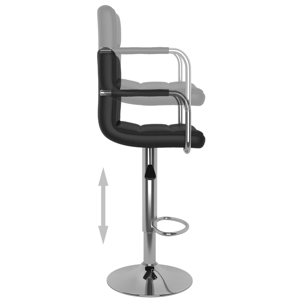 Tabourets de bar lot de 2 noir similicuir - XIOS