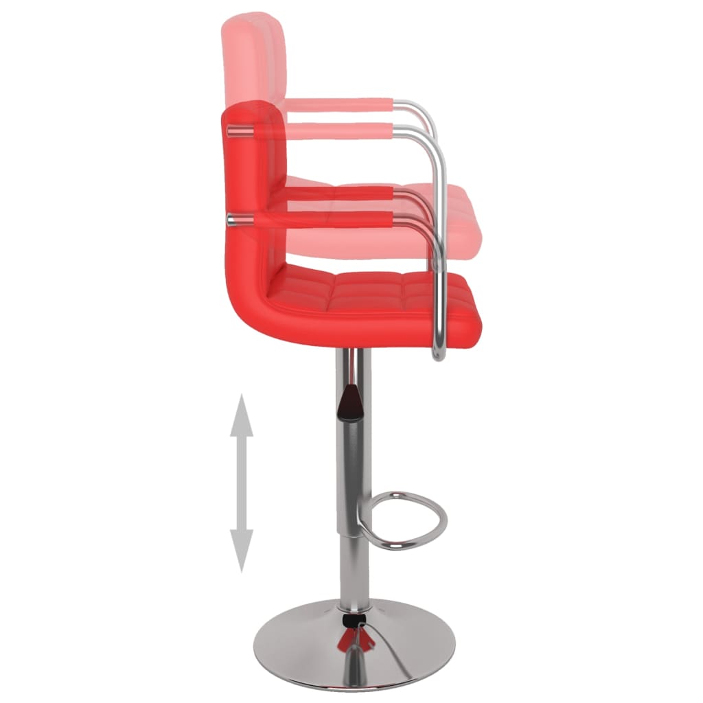 Tabourets de bar lot de 2 rouge similicuir - XIOS