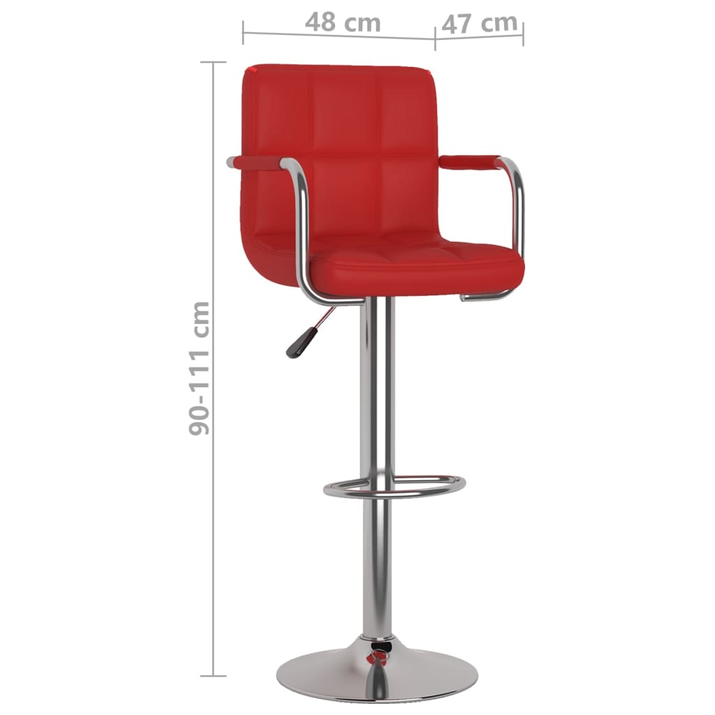Tabourets de bar lot de 2 rouge bordeaux similicuir - XIOS