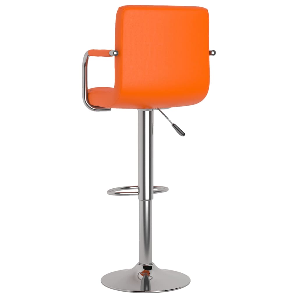 Tabourets de bar lot de 2 orange similicuir - XIOS