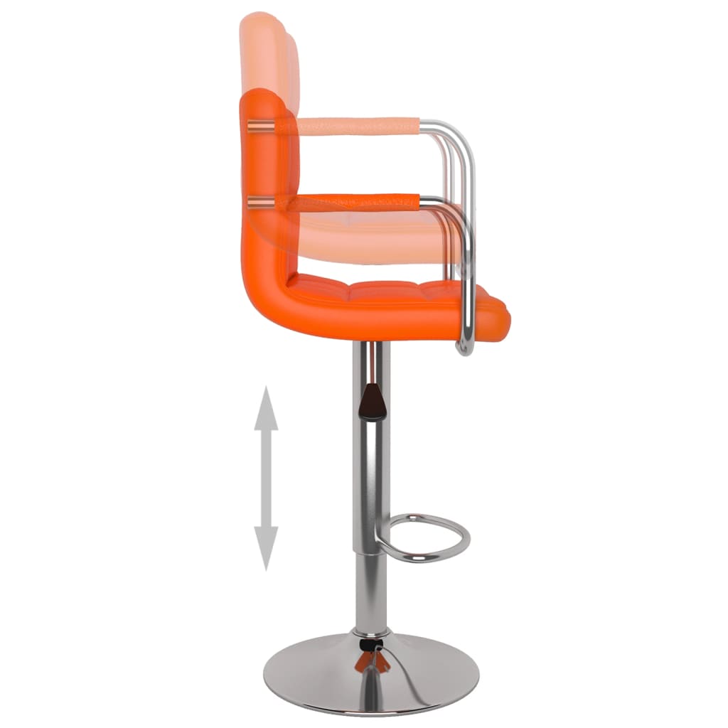 Tabourets de bar lot de 2 orange similicuir - XIOS