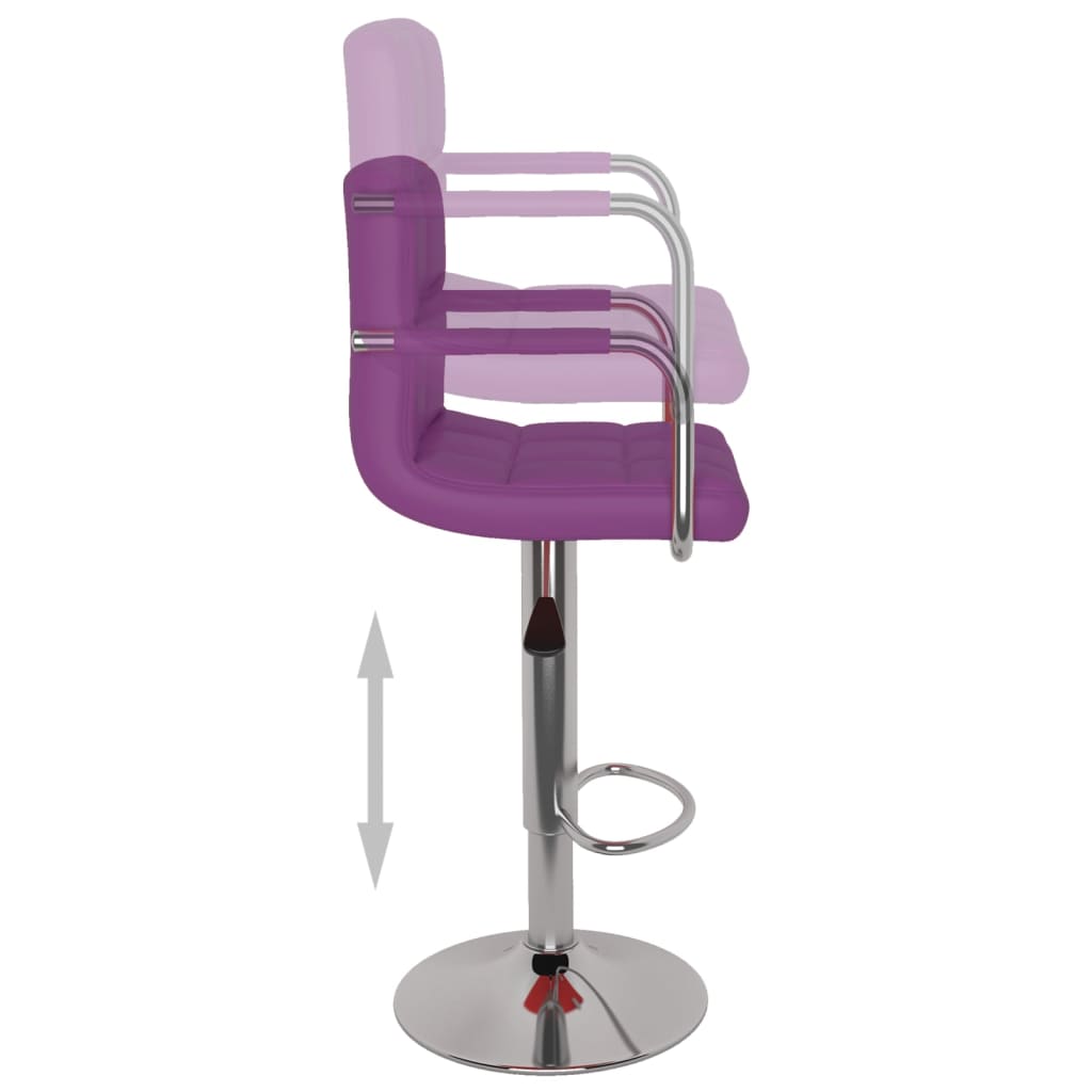 Tabourets de bar lot de 2 violet similicuir - XIOS