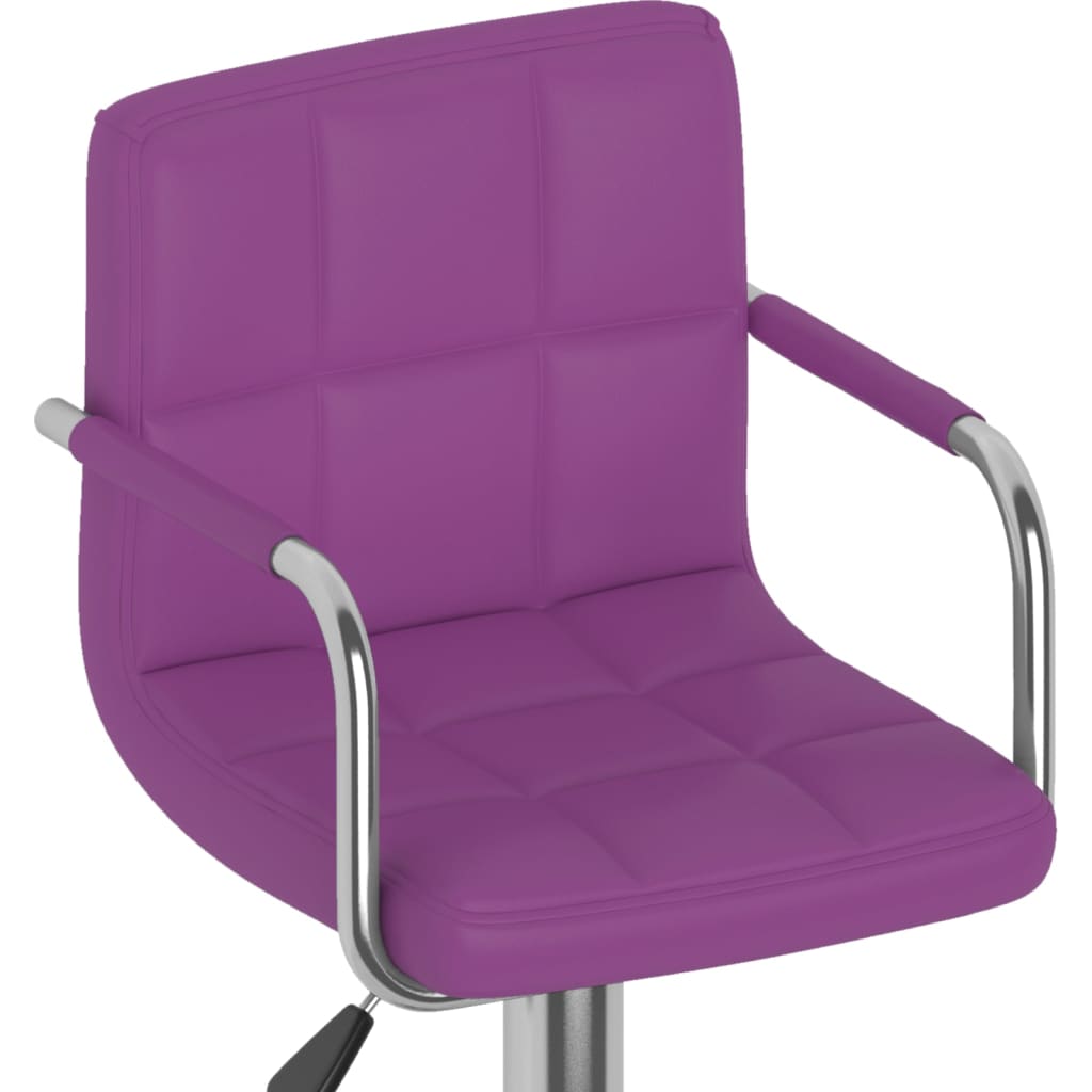Tabourets de bar lot de 2 violet similicuir - XIOS