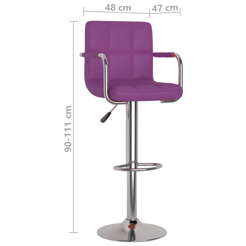 Tabourets de bar lot de 2 violet similicuir - XIOS