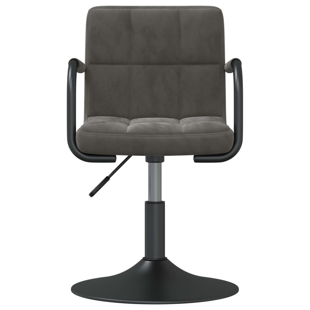 Chaises pivotantes à manger lot de 2 gris foncé velours - XIOS