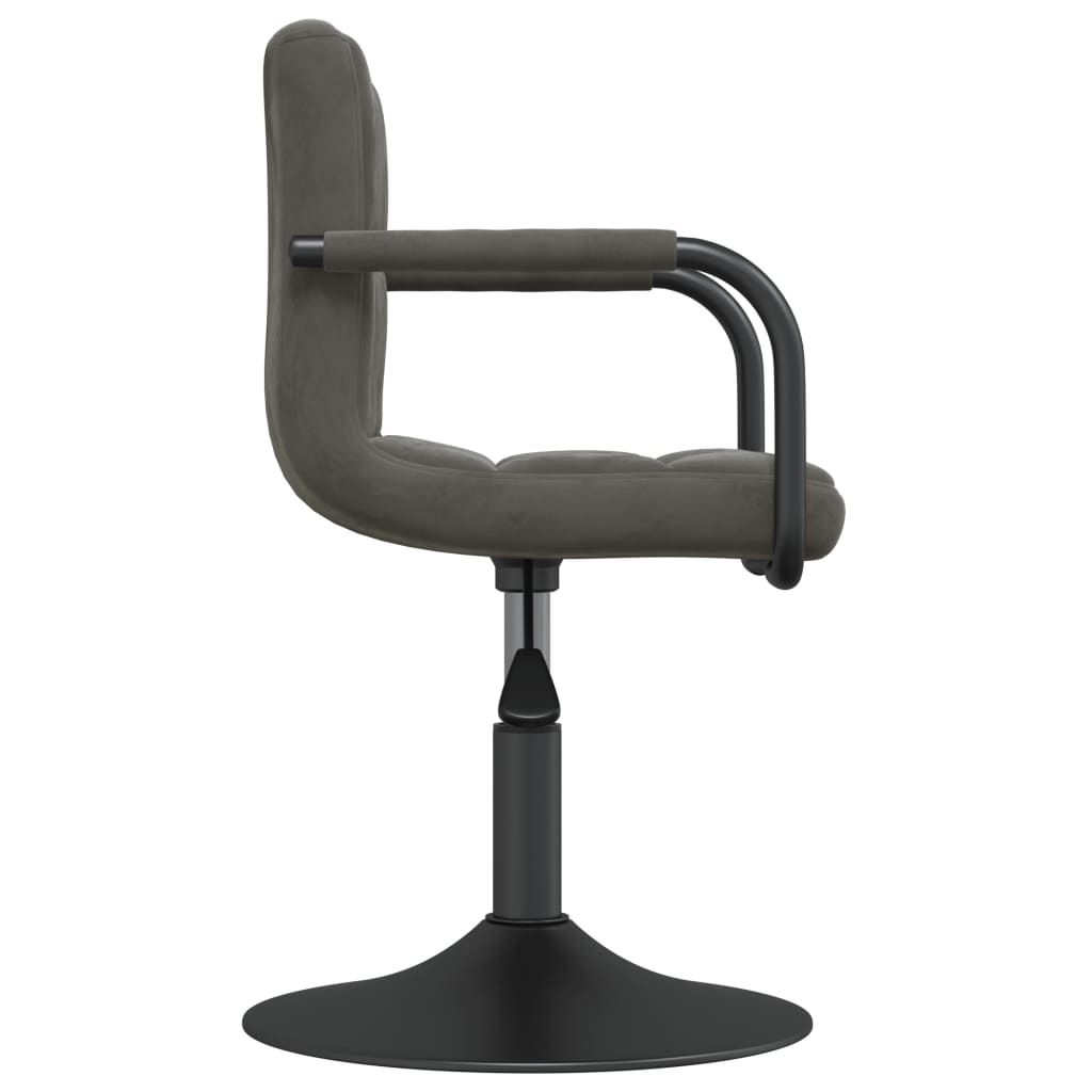 Chaises pivotantes à manger lot de 2 gris foncé velours - XIOS