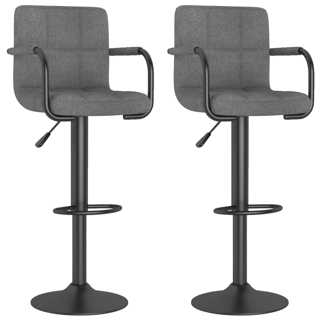 Tabourets de bar lot de 2 gris clair tissu - XIOS