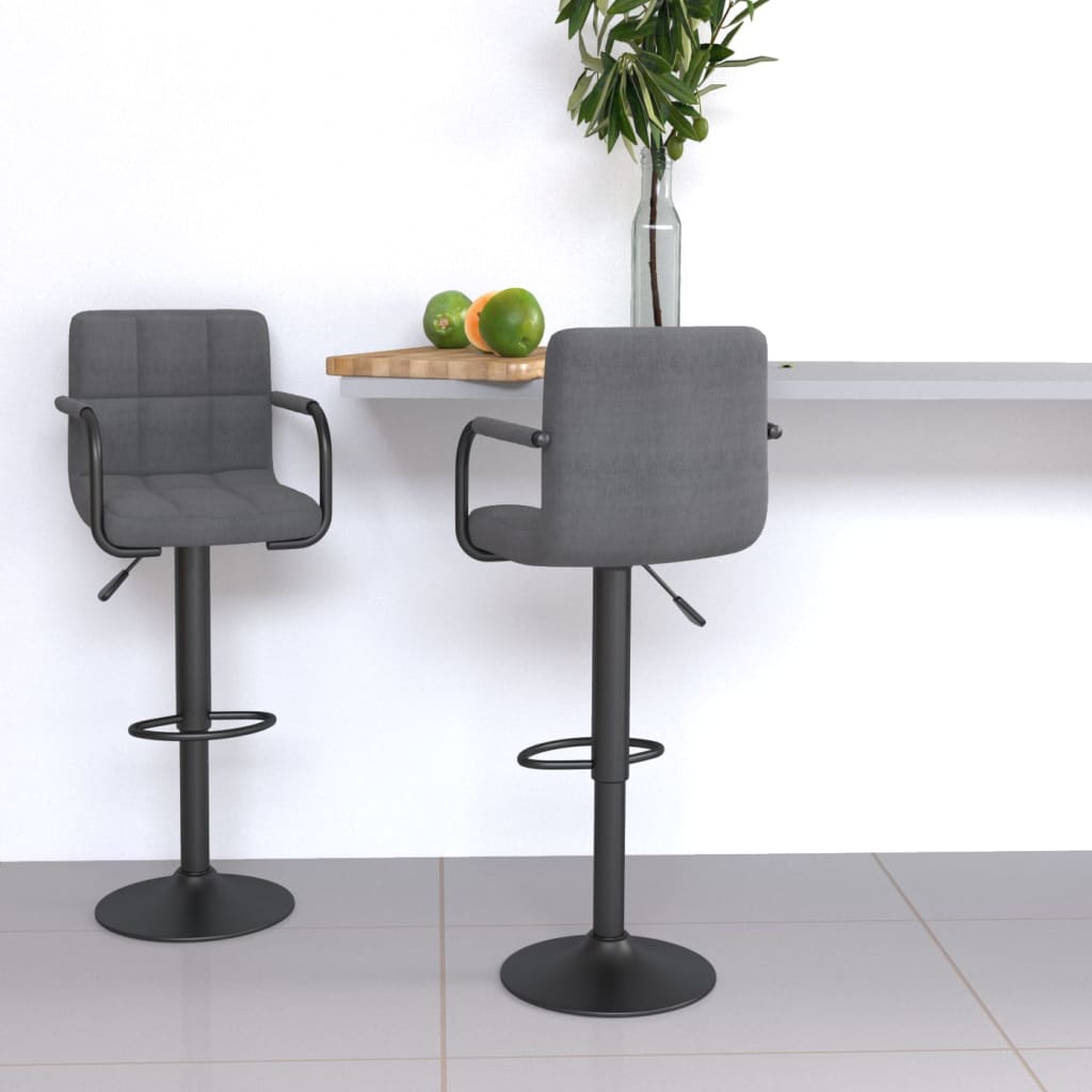 Tabourets de bar lot de 2 gris clair tissu - XIOS