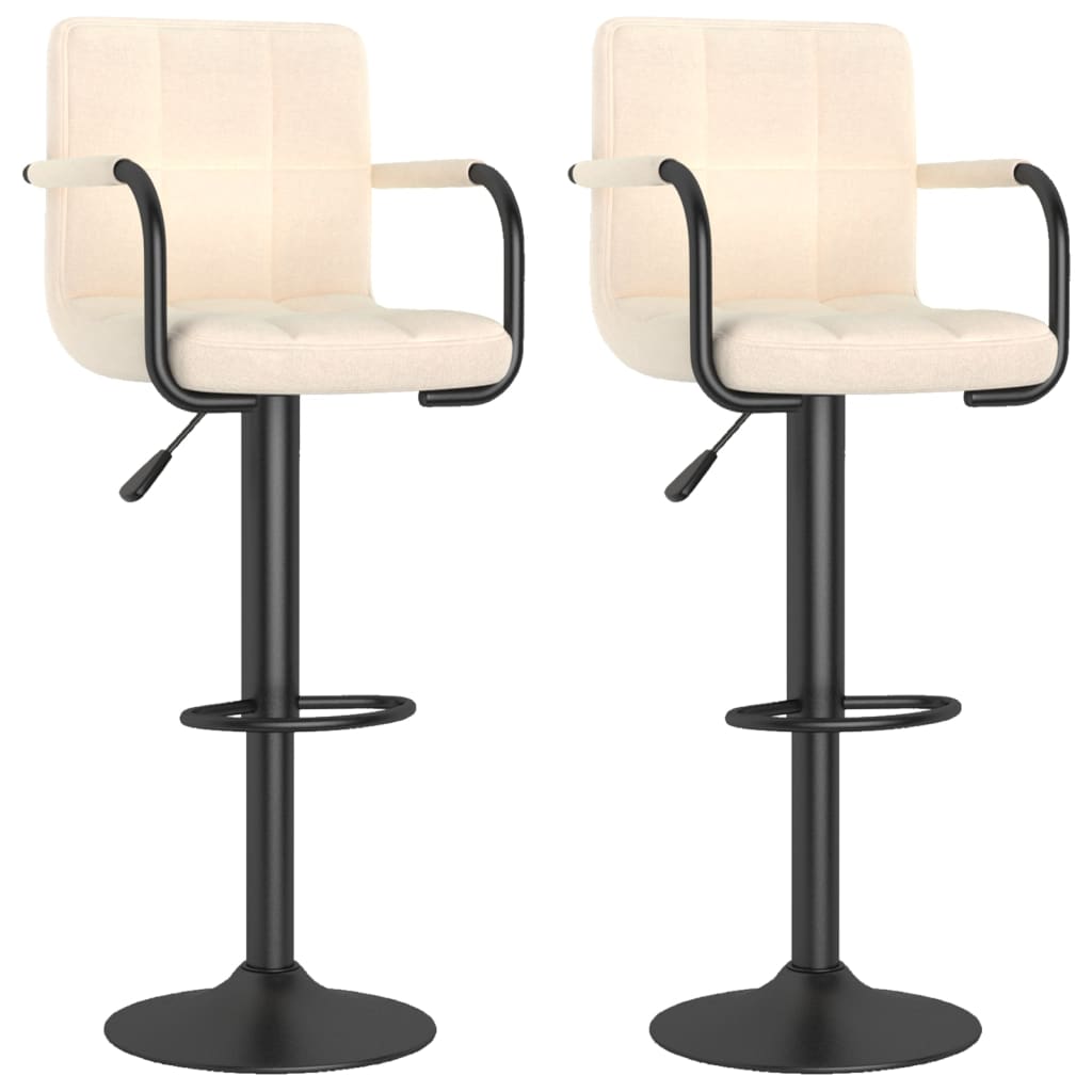 Tabourets de bar lot de 2 crème tissu - XIOS