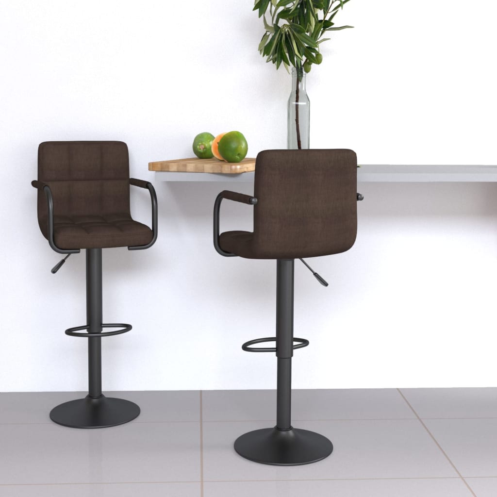 Tabourets de bar lot de 2 marron tissu - XIOS