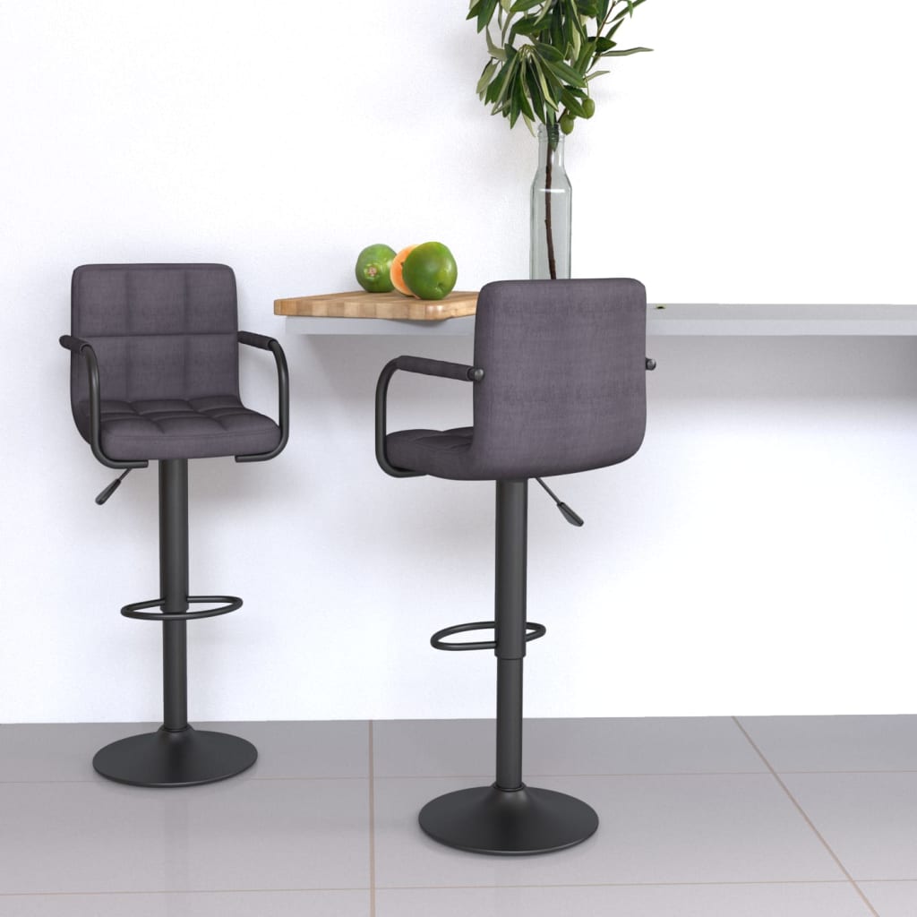 Tabourets de bar lot de 2 taupe tissu - XIOS