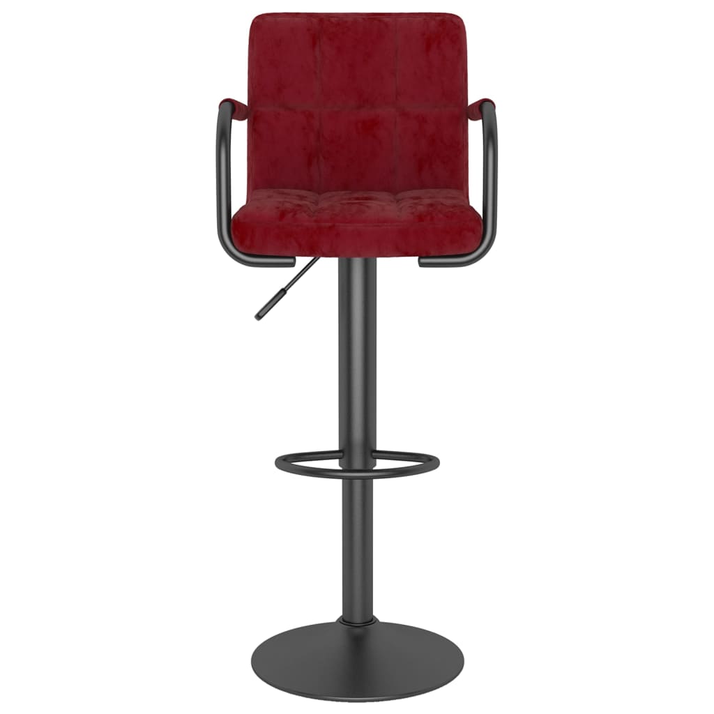 Tabouret de bar Rouge bordeaux Velours - XIOS