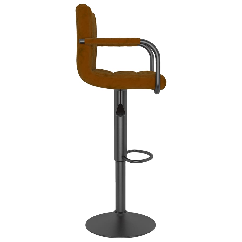 Tabourets de bar lot de 2 marron velours - XIOS