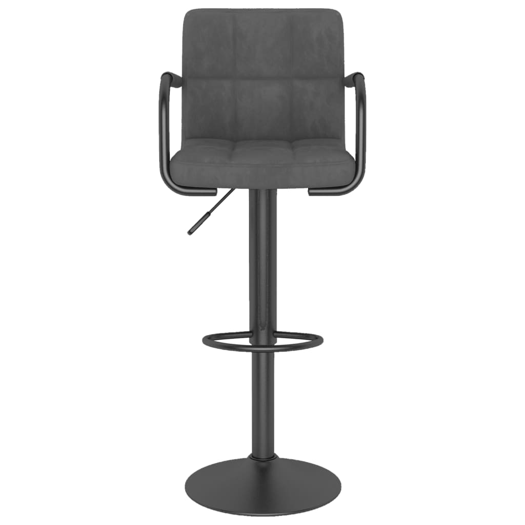 Tabourets de bar lot de 2 gris foncé velours - XIOS