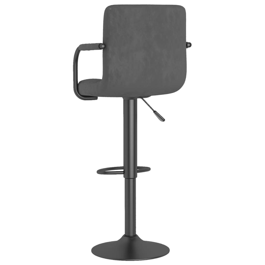 Tabourets de bar lot de 2 gris foncé velours - XIOS