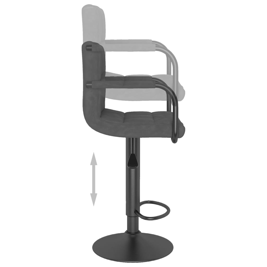 Tabourets de bar lot de 2 gris foncé velours - XIOS
