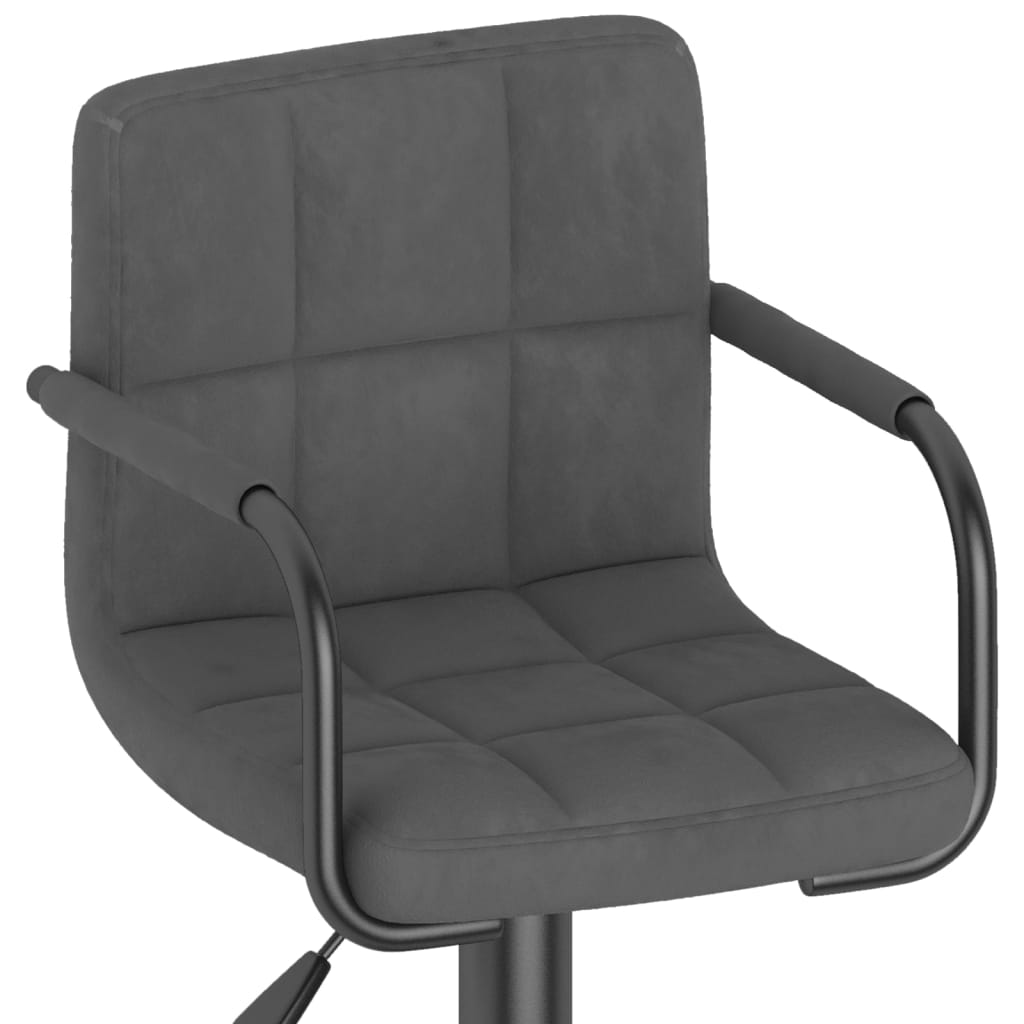 Tabourets de bar lot de 2 gris foncé velours - XIOS