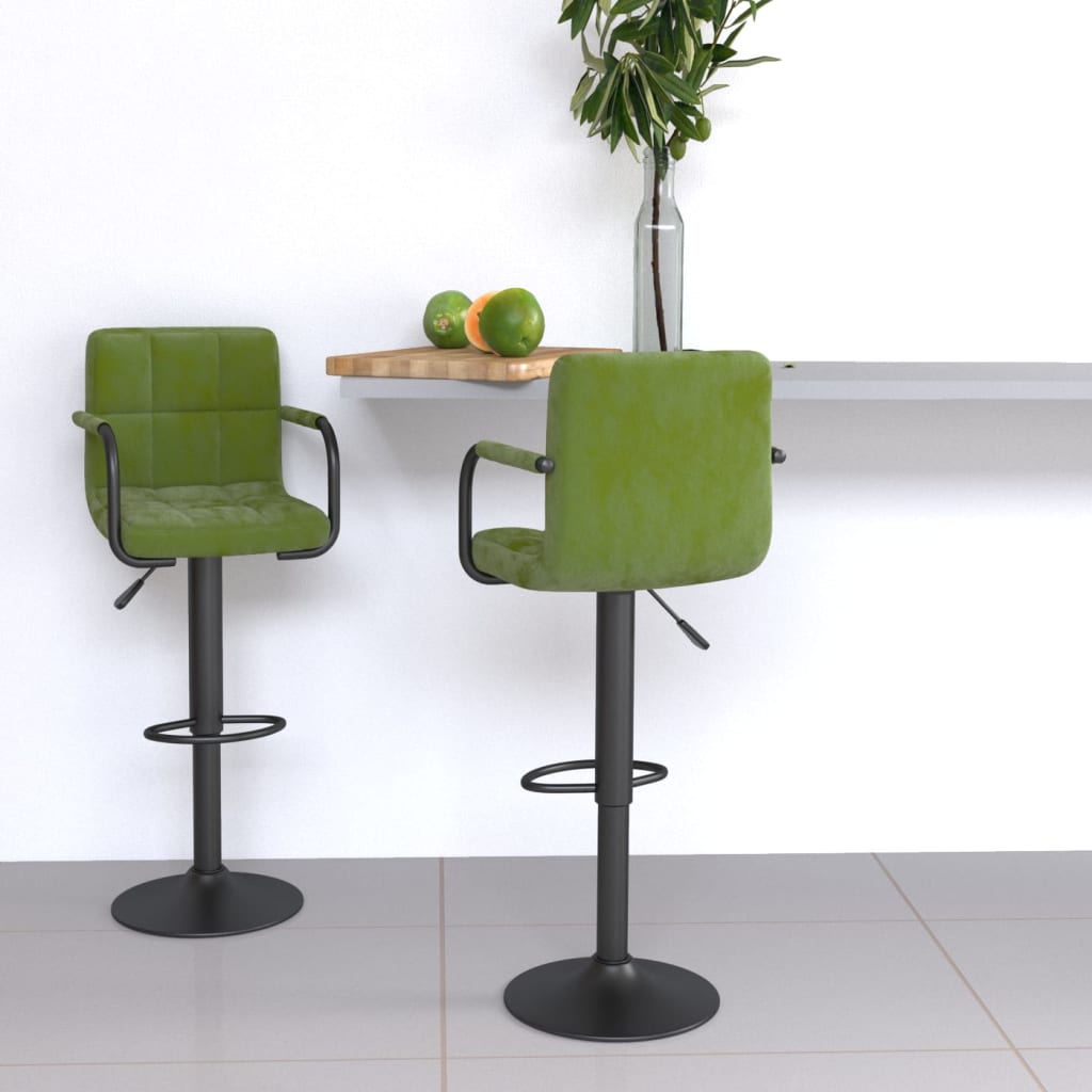 Tabourets de bar lot de 2 vert clair velours - XIOS