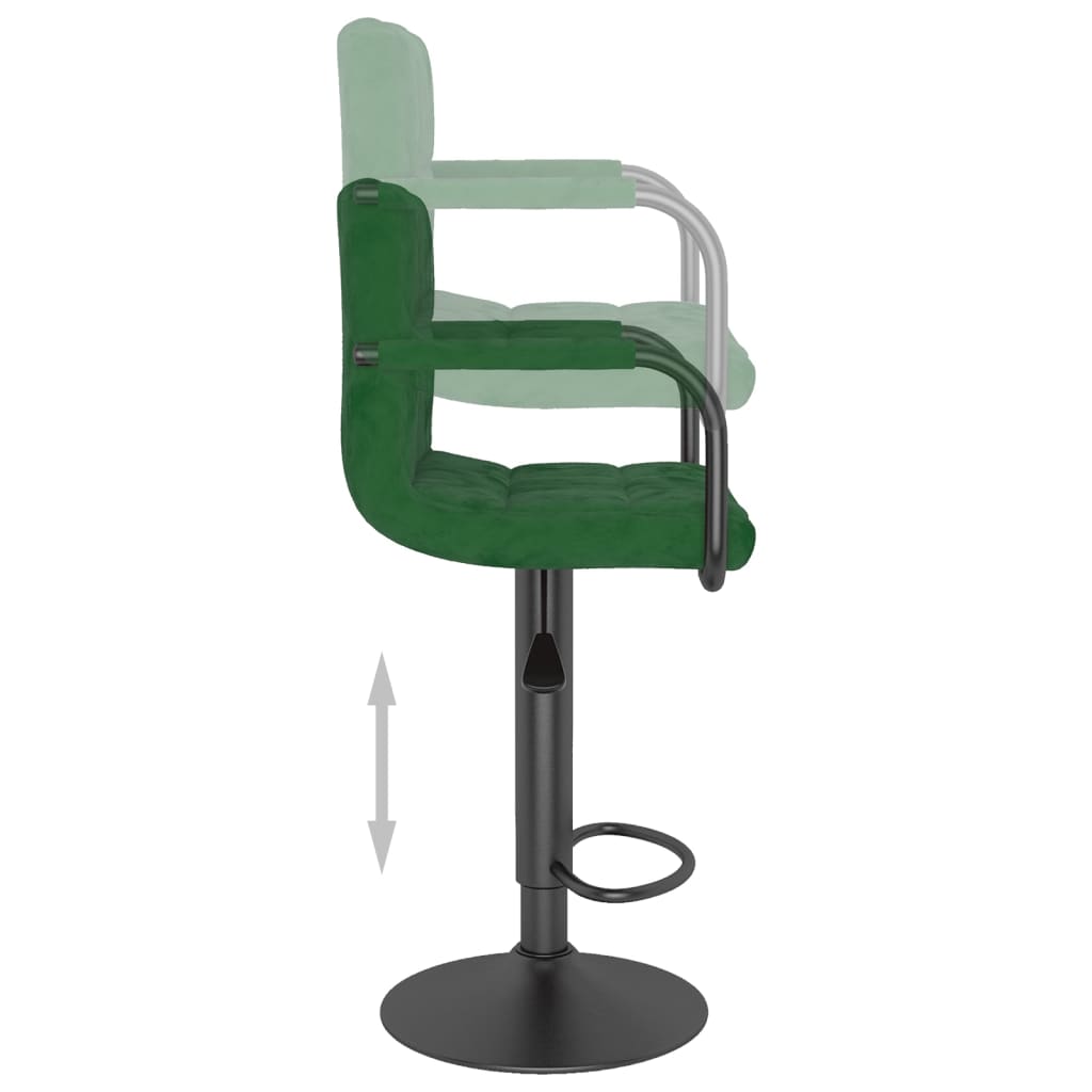 Tabourets de bar lot de 2 vert foncé velours - XIOS