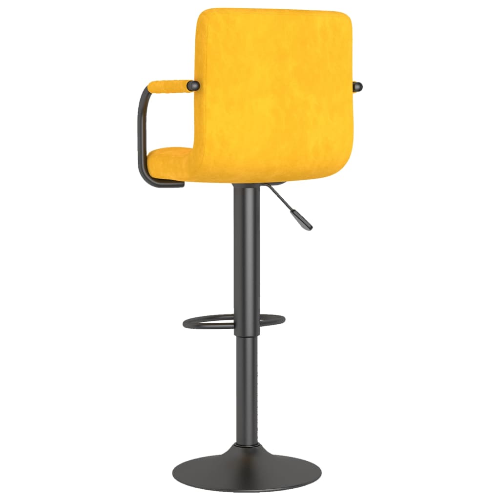 Tabourets de bar lot de 2 jaune moutarde velours