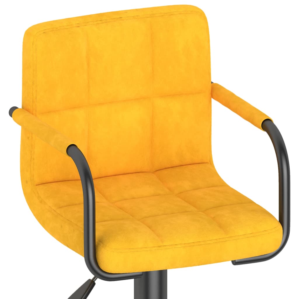 Tabourets de bar lot de 2 jaune moutarde velours
