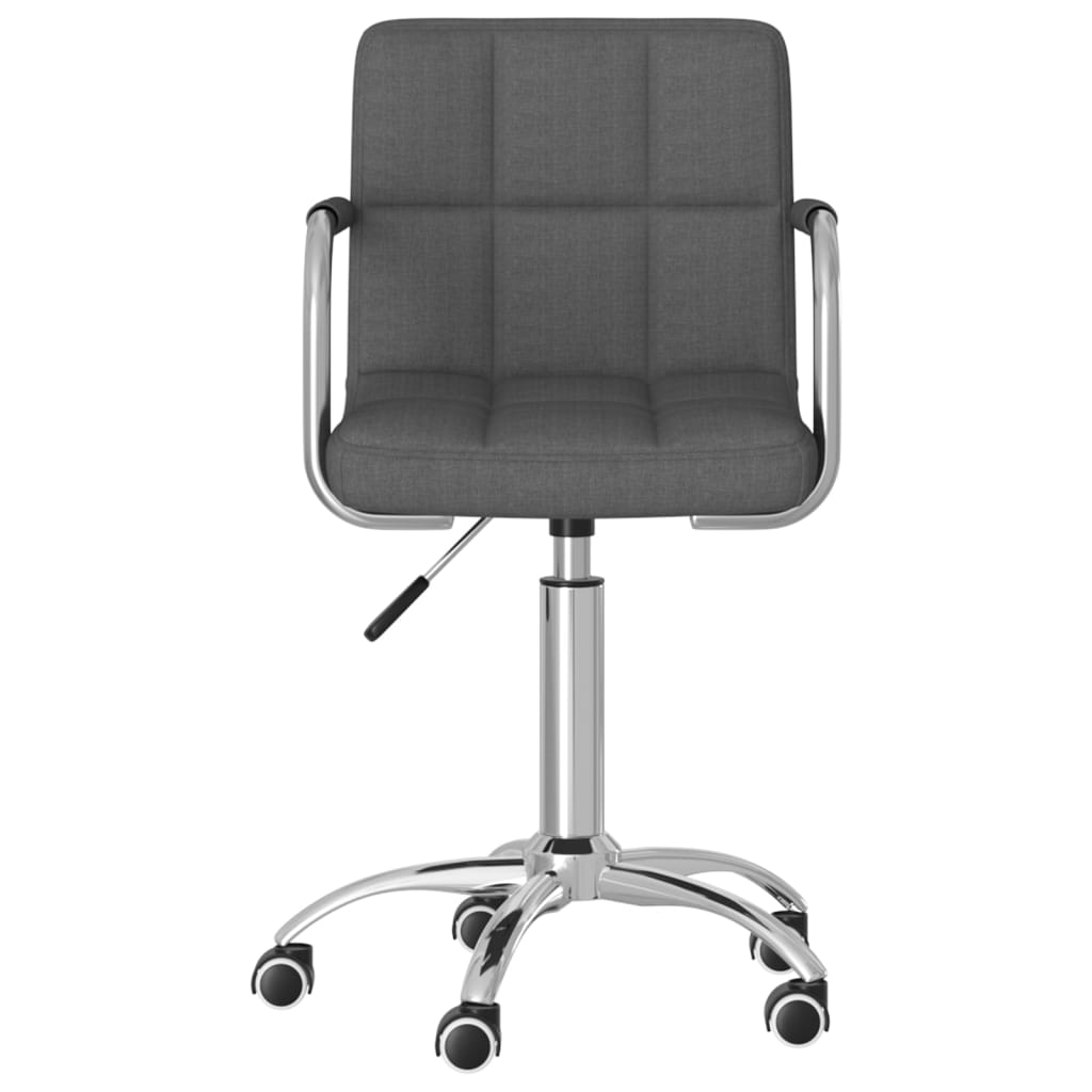 Chaise pivotante de bureau Gris foncé Tissu