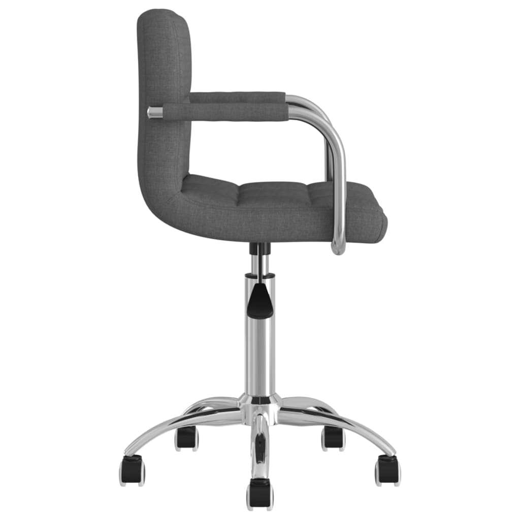 Chaise pivotante de bureau Gris foncé Tissu