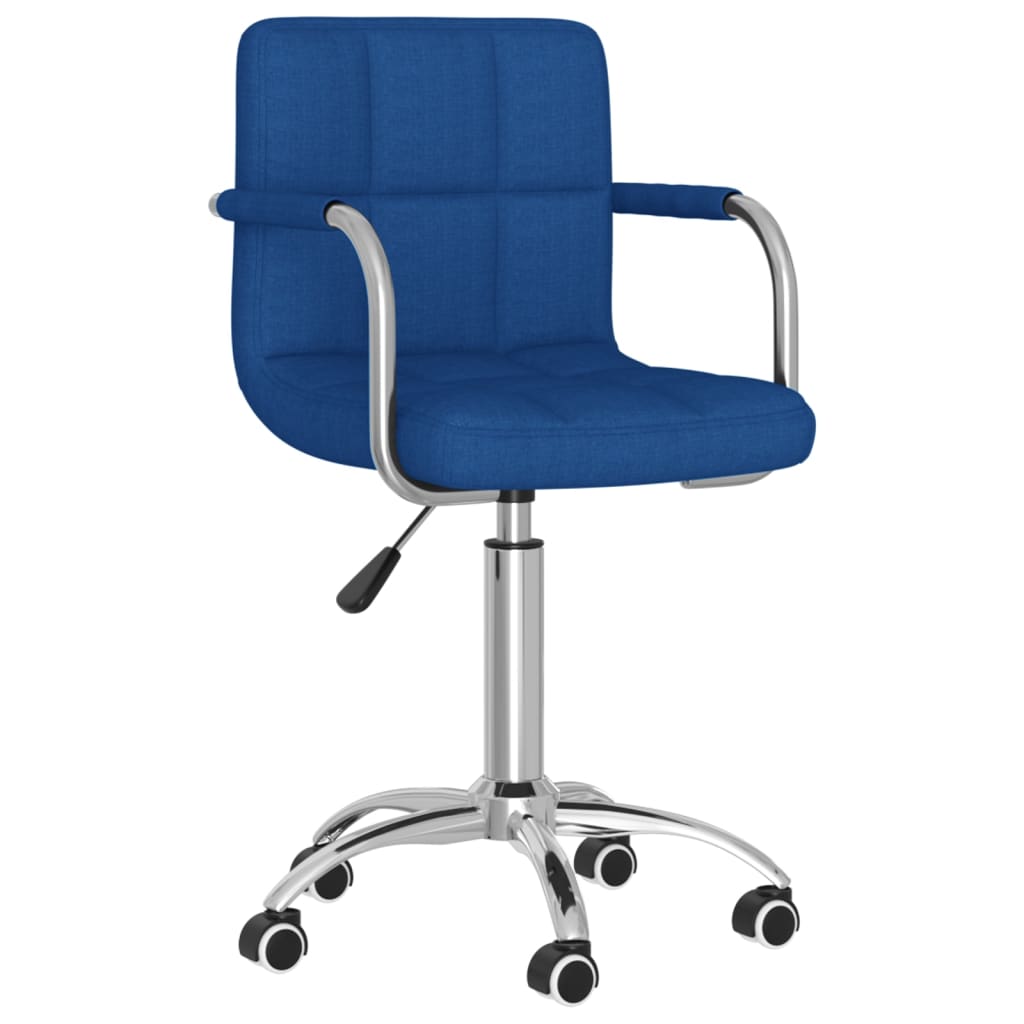 Chaise pivotante de bureau Bleu Tissu