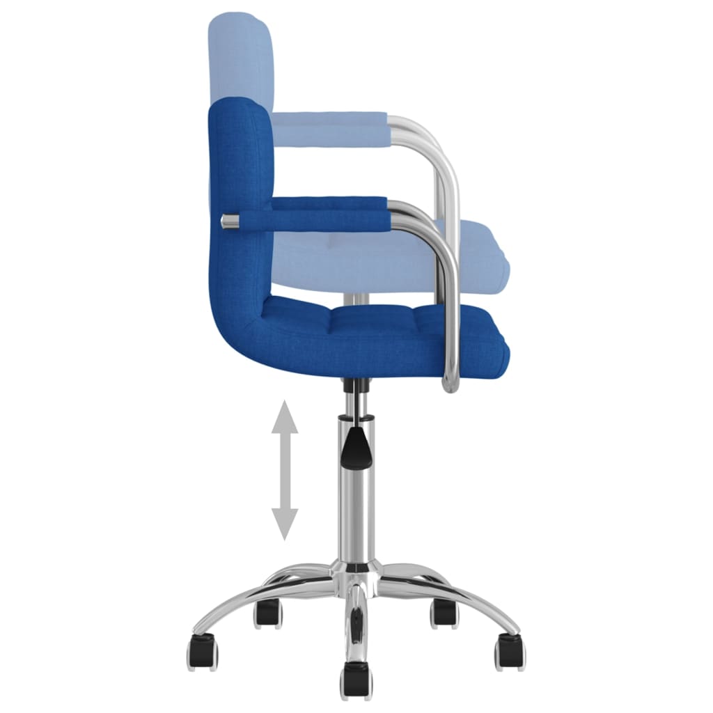 Chaise pivotante de bureau Bleu Tissu