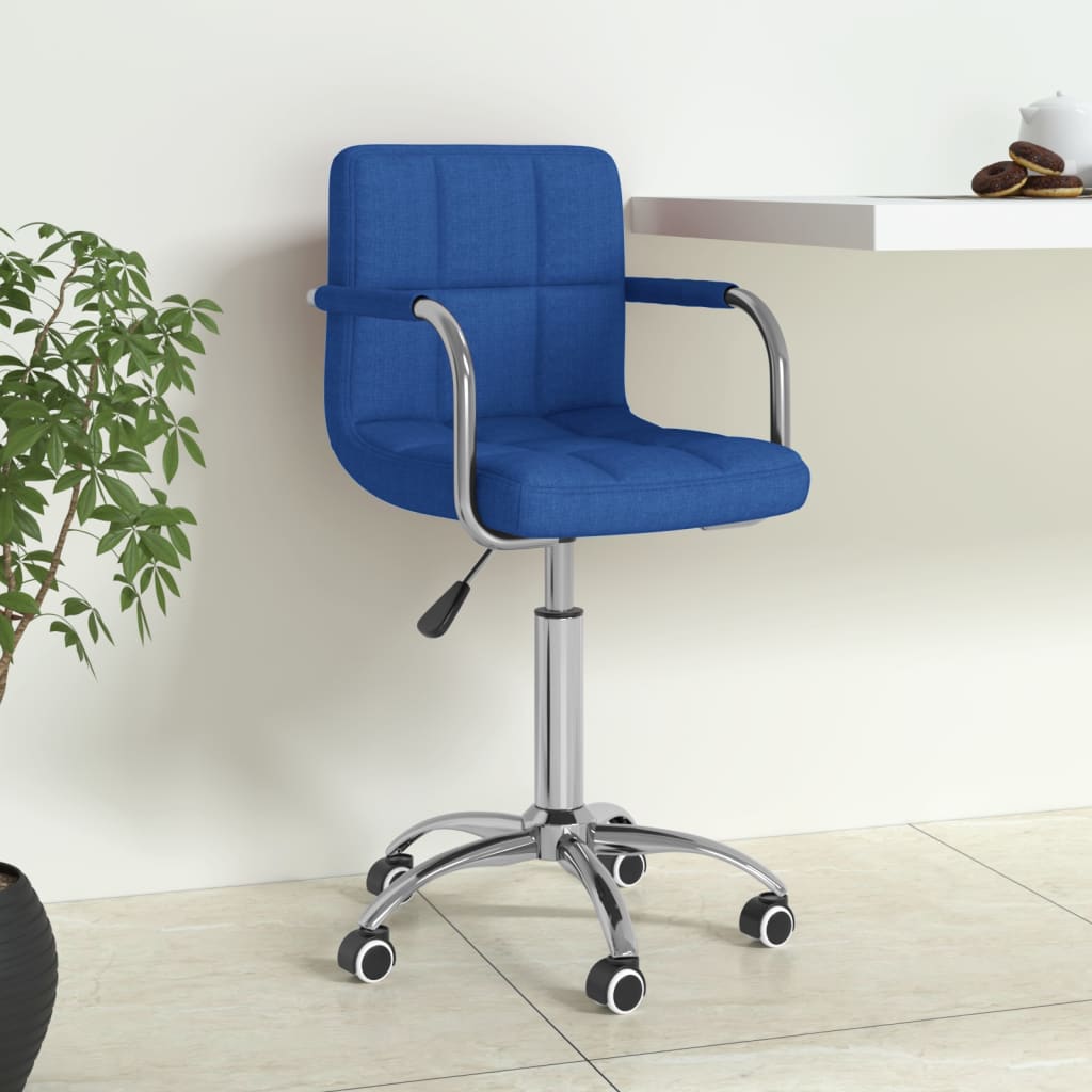 Chaise pivotante de bureau Bleu Tissu