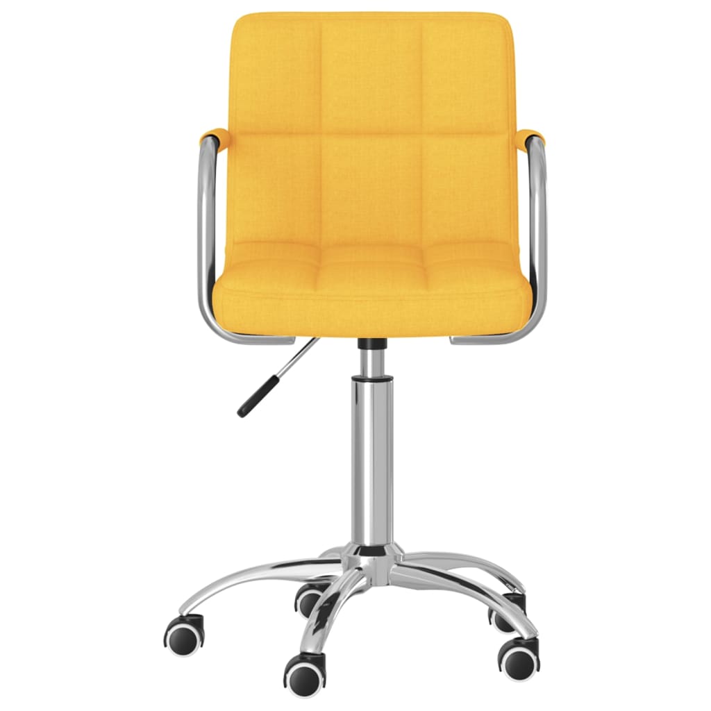 Chaise pivotante de bureau Jaune moutarde Tissu