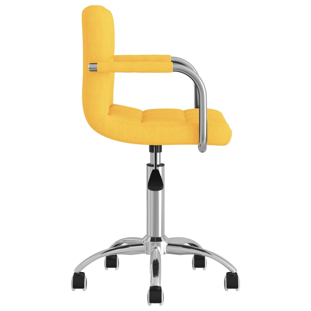 Chaise pivotante de bureau Jaune moutarde Tissu