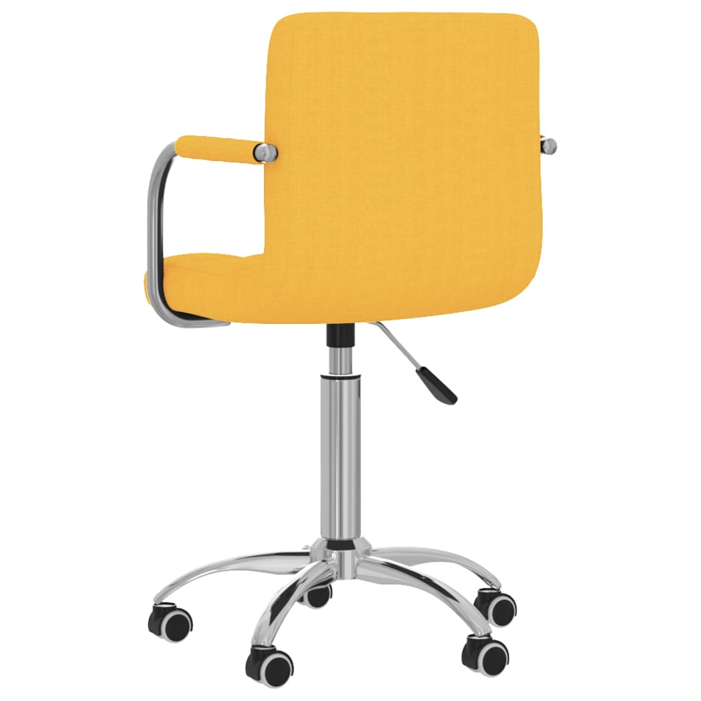 Chaise pivotante de bureau Jaune moutarde Tissu