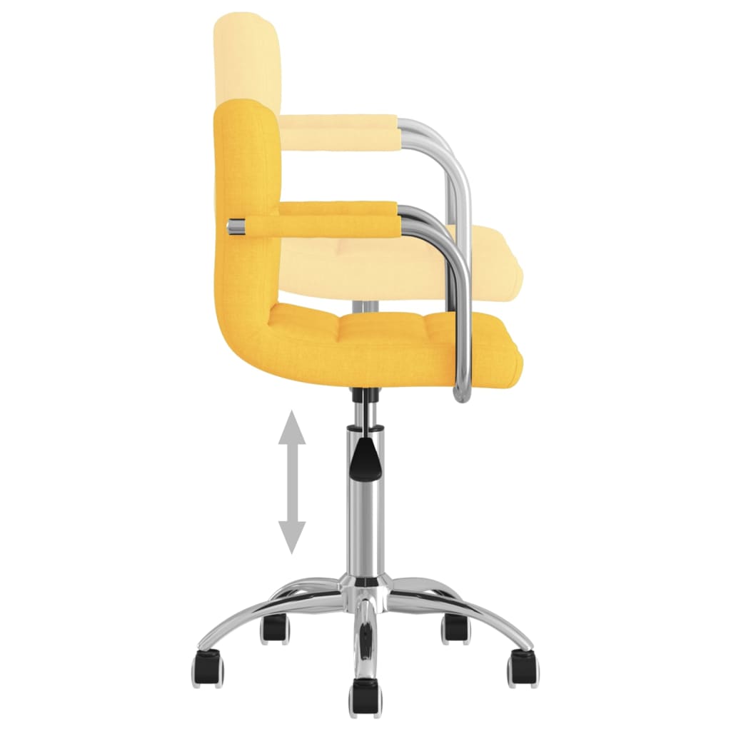 Chaise pivotante de bureau Jaune moutarde Tissu