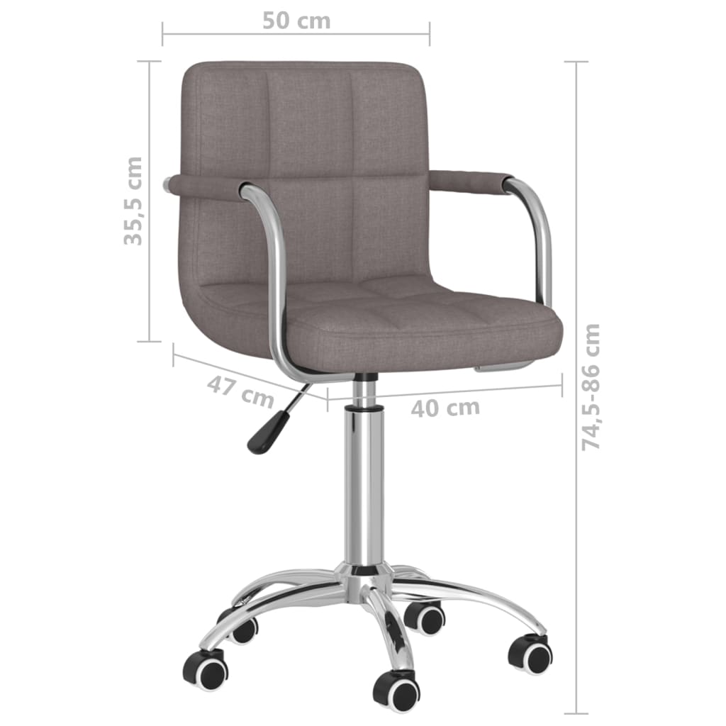 Chaise pivotante de bureau Taupe Tissu - XIOS