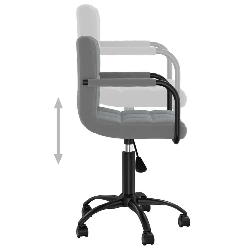 Chaise pivotante de bureau Gris foncé Velours - XIOS