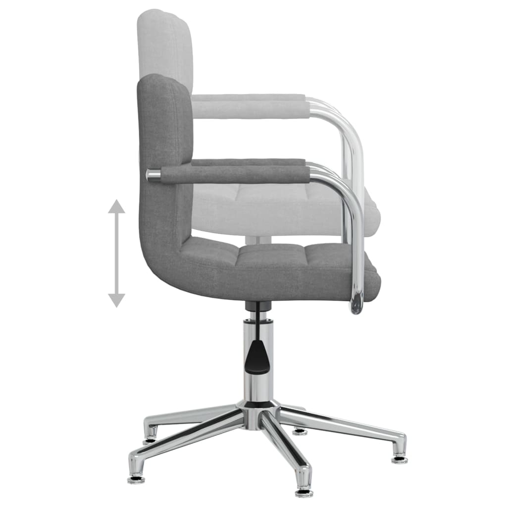 Chaise pivotante de bureau Gris clair Tissu