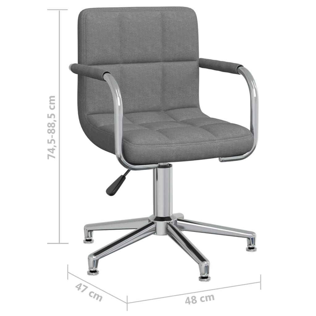 Chaise pivotante de bureau Gris clair Tissu